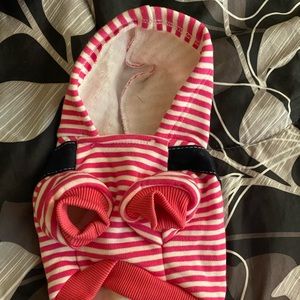(XS) Pink striped Dog Hoodie
